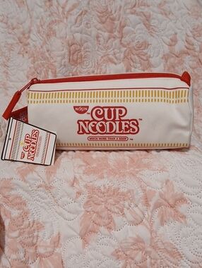 Cup Noodles Red & White Zip Cosmetic Pouch